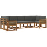 vidaXL Zunanja garnitura za sedenje 7 pcs Naravna in antracitna, (5000280671) | Shoptok.si