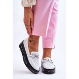 Kesi Classic openwork leather moccasins with white Renda decoration