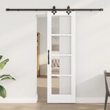 vidaXL Drsna vrata z kompleti pribora bela 61x198.5 cm masiven les bor, Notranja vrata z steklom "ORKDAL" bela 61x198.5x4 cm | Shoptok.si