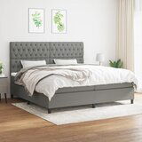 vidaXL Krevet s oprugama i madracem tamnosivi 200 x 200 cm od tkanine | shoptok.hr