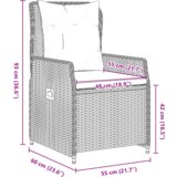  5-delni set za vrt z jedilnimi mizami iz sivega poli ratana, (22087901) | Shoptok.si