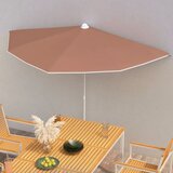  Vrtni polukružni suncobran sa stupom 180 x 90 cm terakota | shoptok.hr