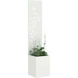vidaXL Privatnost u vrtu Bijelo 32 x 140 cm Hladno valjana čelična | shoptok.hr