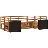  Set vanjskih sofa 6 kom. Prirodna Čvrsto drvo akacije Smeđa 245 x 136,5 x 73 cm | shoptok.hr