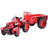 Metal Farm Tractor With Trailer Red 1:18 | shoptok.hr