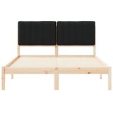 vidaXL Posteljni okvir z oblazinjenim vzglavjem Črna 140 x 200 cm | Shoptok.si