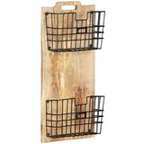 vidaXL zidni stalak za časopise 33x10x67 cm masivno grubo drvo manga | shoptok.hr