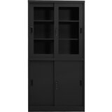 Furnova Pisarniška omara z drsnimi vrati antracitna 90x40x180 cm jeklo, (21919675) | Shoptok.si