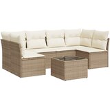 Maison Chic Seti vrtnega pohištva - Vrtna garnitura - Vrtni pohištvo set 7-delna z blazinami bež poli ratan, (21808079) | Shoptok.si