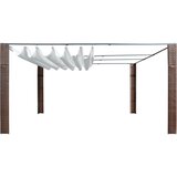  Sjenica s krovom od poliratana 400 x 400 x 200 cm smeđa i krem | shoptok.hr