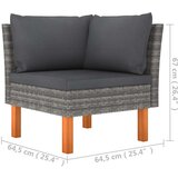  Vrtna sedežna garnitura 8-delna z blazinami poli ratan siva, (20678483) | Shoptok.si