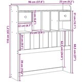  Vzglavje s predelki 90 cm trdna borovina, (21532589) | Shoptok.si