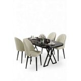 Hanah home Set trpezarijskog stola i stolica (5 delova) Kaye Black Marble Cream | Eponuda.com