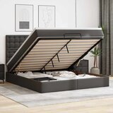  Otomanski okvir kreveta s madracem crni 160x200cm umjetna koža | shoptok.hr