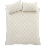 Catherine Lansfield Kremno bela bouclé podaljšana posteljnina za zakonsko posteljo 230x220 cm Cosy Checkerboard – Cene