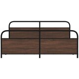 Metalni Kovinski posteljni okvir brez vzmetnice rjavi hrast 200x200 cm, (21610859) | Shoptok.si