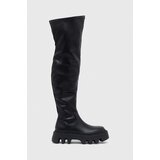 Buffalo Elegantni škornji Flora Overknee ženski, črna barva | Shoptok.si