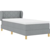 vidaXL Box Spring Krevet s Madracem - Svjetlosiva, 90x200 cm, Tkanina | shoptok.hr