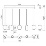  Redo 01-3481 - visilica na lanku BOOM 5xGU10/10W/230V crna/zelena/smeđa | Eponuda.com