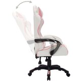 vidaXL racing stol z RGB LED lučkami roza in črno umetno usnje | Shoptok.si