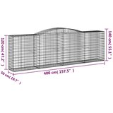  Lučne gabionske košare 6 kom 400x50x120/140cm pocinčano željezo | shoptok.hr