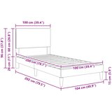  Krevetna konstrukcija Tamnosiva 100 x 200 cm Kordura tekstil | shoptok.hr