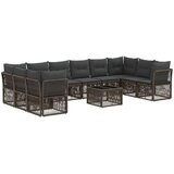 vidaXL Vrtna sedežna garnitura 11 pcs Siva poli ratan, (5000272091) | Shoptok.si