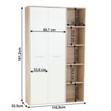 Kondela Omarica s polico, hrast sonoma/bela, MAURUS NEW MA52 | Shoptok.si
