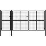  Vrtna vrata čelična 400 x 150 cm antracit | shoptok.hr