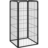  Ograda za pse sa 4 panela crna 50 x 100 cm čelik obložen prahom | shoptok.hr