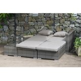 Garden Pleasure Siva vrtna garnitura iz umetnega ratana za 4 osebe Alcudia - | Shoptok.si