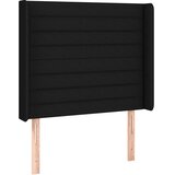  LED uzglavlje crno 93 x 16 x 118/128 cm od tkanine | shoptok.hr