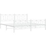 vidaXL Metalni okvir kreveta uzglavlje i podnožje bijeli 193x203 cm | shoptok.hr
