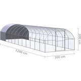  Zunanji kokošnjak 3x12x2 m pocinkano jeklo - - Srebrna - 91.2 - 3 x 12 x 2 m - | Shoptok.si