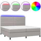  Box spring postelja z vzmetnico LED sv. siva 200x200 cm blago, (20929812) | Shoptok.si