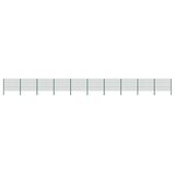  Ogradni panel sa stupovima od željeza 1730x120 cm zeleni | shoptok.hr