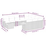  11-dijelni set vrtnih sofa od poliratana s jastucima sivi | shoptok.hr