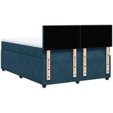  s oprugama i madracem plavi 140x190 cm baršunasti | shoptok.hr