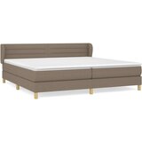  Box spring postelja z vzmetnico taupe 200x200 cm blago | Shoptok.si