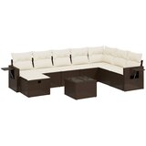 Maison Chic Seti vrtnega pohištva - Vrtna garnitura - Vrtni pohištvo set 9-delna z blazinami rjava poli ratan, (21798084) | Shoptok.si
