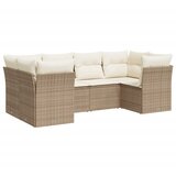  6-dijelni set vrtnih sofa s jastucima bež od poliratana 62 x 62 x 69 cm | shoptok.hr
