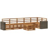  Set vanjskih sofa 7 kom. Prirodna Poliester | shoptok.hr