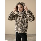 Sinsay Kratka jakna s krznenim efektom i leopard uzorkom | shoptok.hr