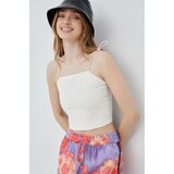 Adidas Top Trefoil Moments ženski, bež barva | Shoptok.si