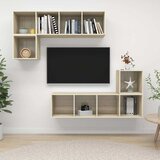  4-dijelni set TV ormarića boja hrasta sonome konstruirano drvo | shoptok.hr