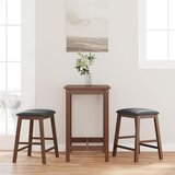 vidaXL Bar stoli z blazinami 2 kosa Brown Solid Wood Rubber | Shoptok.si