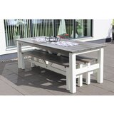 Serija pohištva za uporabo na prostem VIKING, miza DxŠxV 2200 x 900 x 770 mm, siva / bela | Shoptok.si