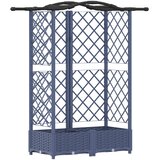 Povišeni krevet s mrežom i krovom Sivi 124 x 40 x 126 cm PP | shoptok.hr