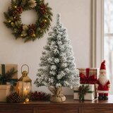 Mini zasnježeno božićno drvce 60 cm PVC Zelena i bijela - Zelena i bijela 60 cm bez LED svjetala Cijene