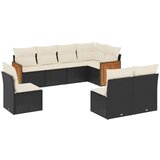 vidaXL 8-dijelni set vrtnih sofa od poliratana s jastucima crni | shoptok.hr
